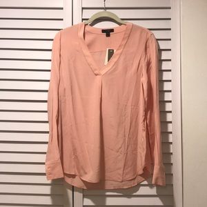 Pink silk top from J. Crew